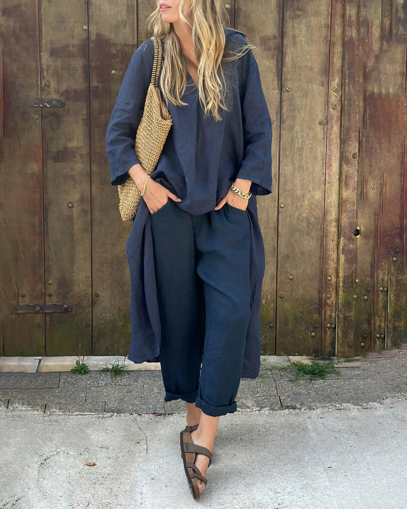 Conjunto Verano Mujer Dos Piezas Tejido Ligero