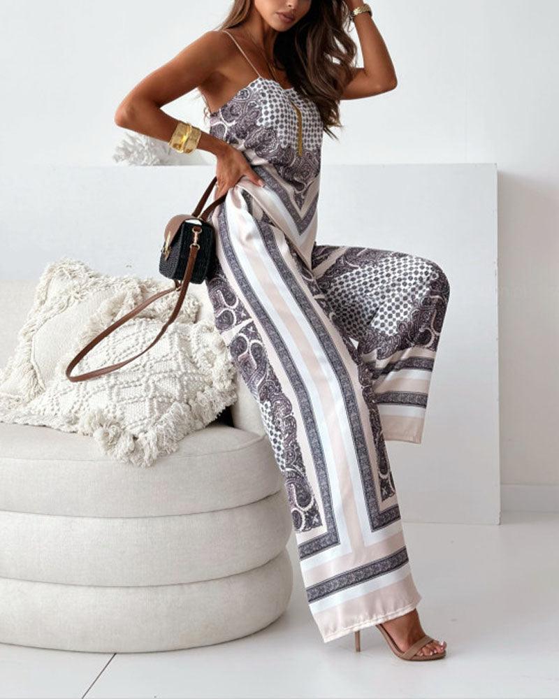 Helen | Conjunto de top estilo pañueloy pantalón estampado