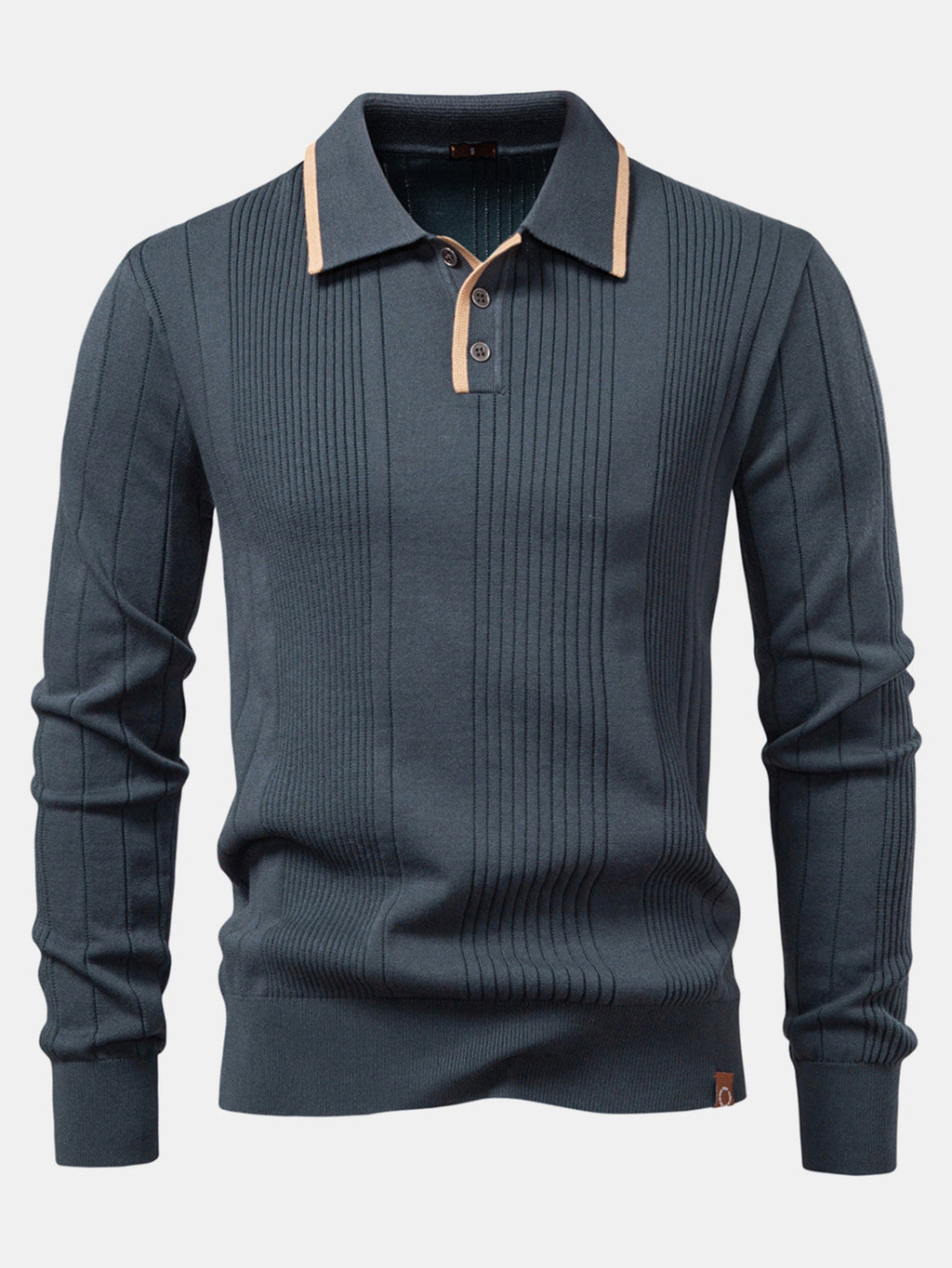 Conjunto Polo Jacquard de Punto y Pantalón Slim Entallado