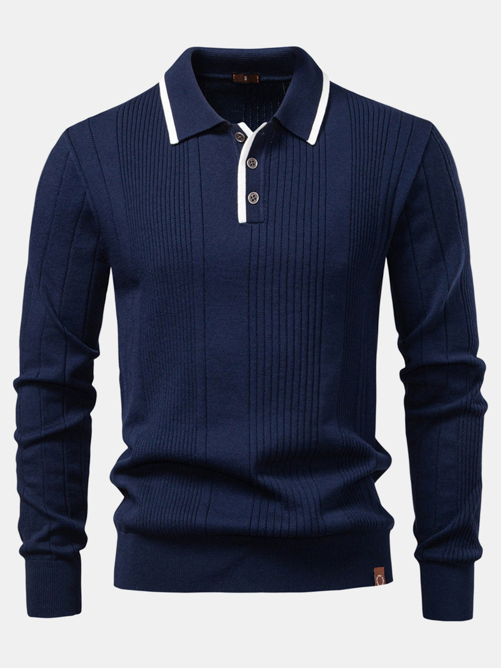 Conjunto Polo Jacquard de Punto y Pantalón Slim Entallado