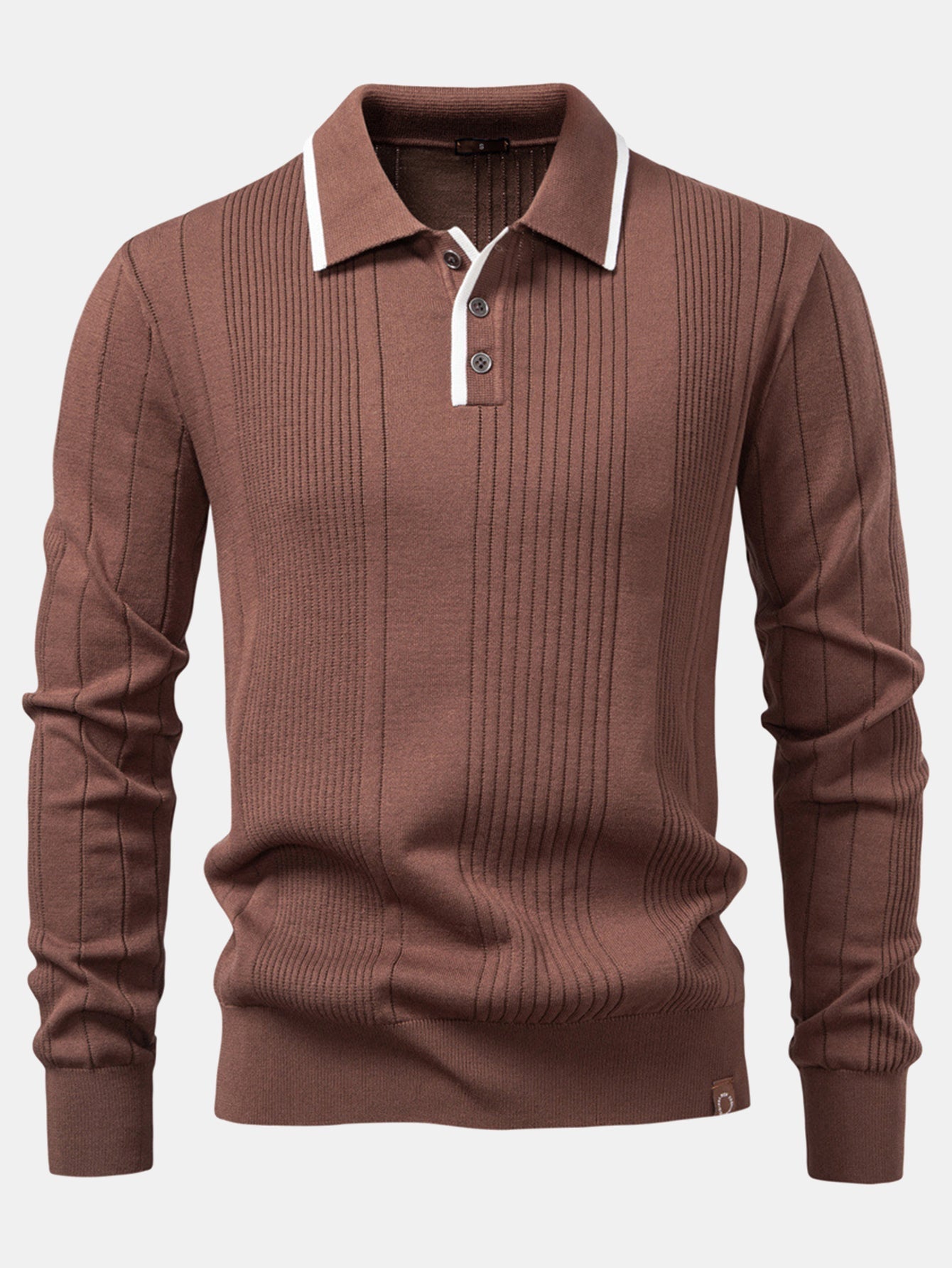 Conjunto Polo Jacquard de Punto y Pantalón Slim Entallado