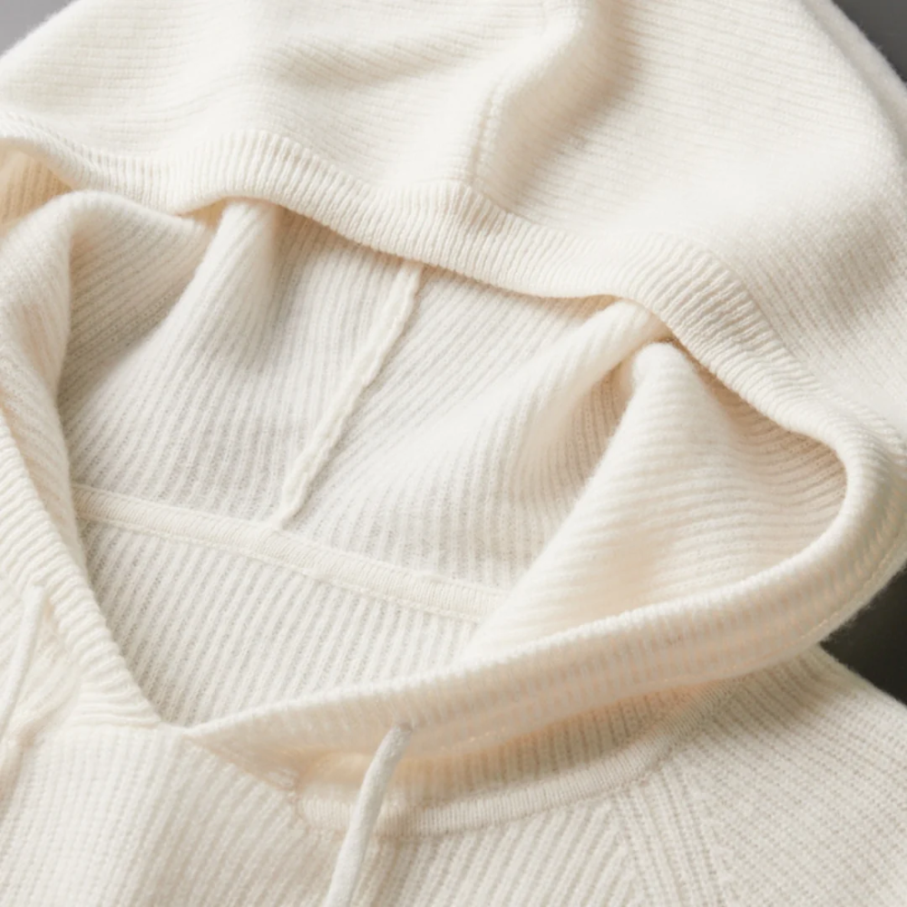Sudadera De Lana Merino Con Capucha Para Hombre