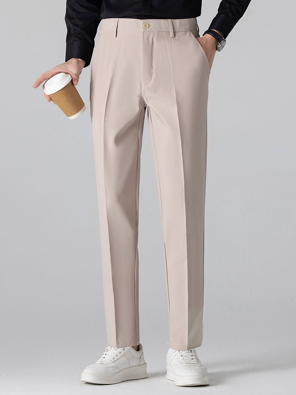 Conjunto Polo Punto Jacquard y Pantalón Slim Tapered