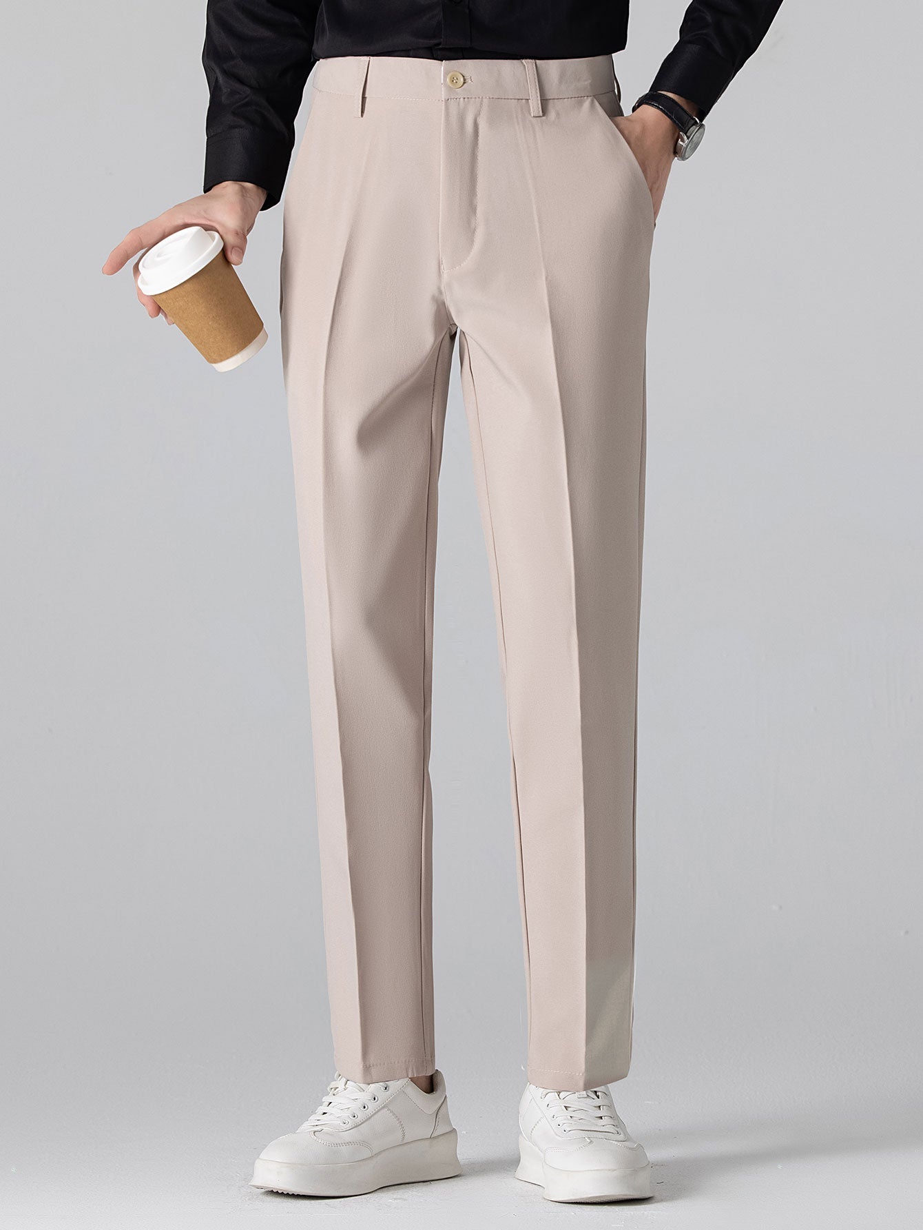 Conjunto Polo Jacquard Geométrico y Pantalón Slim Elegante