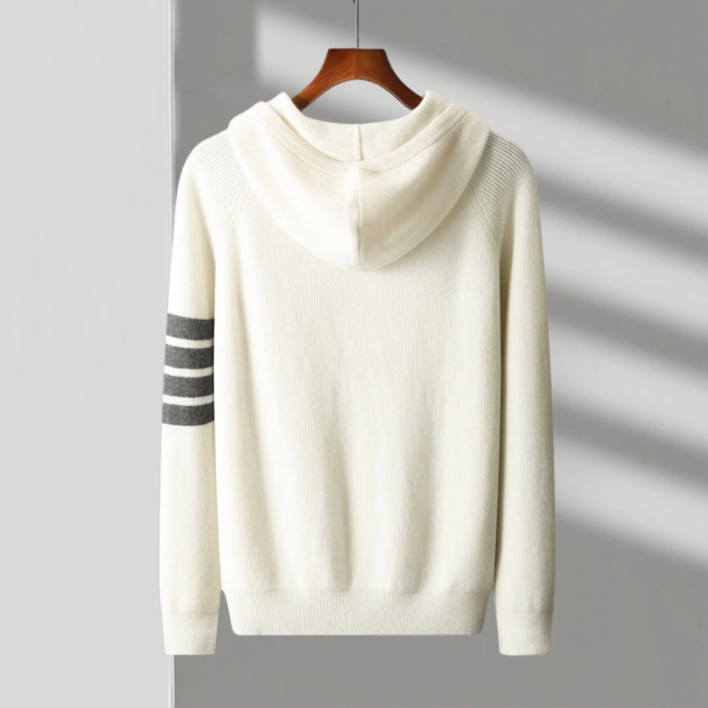 Sudadera De Lana Merino Con Capucha Para Hombre