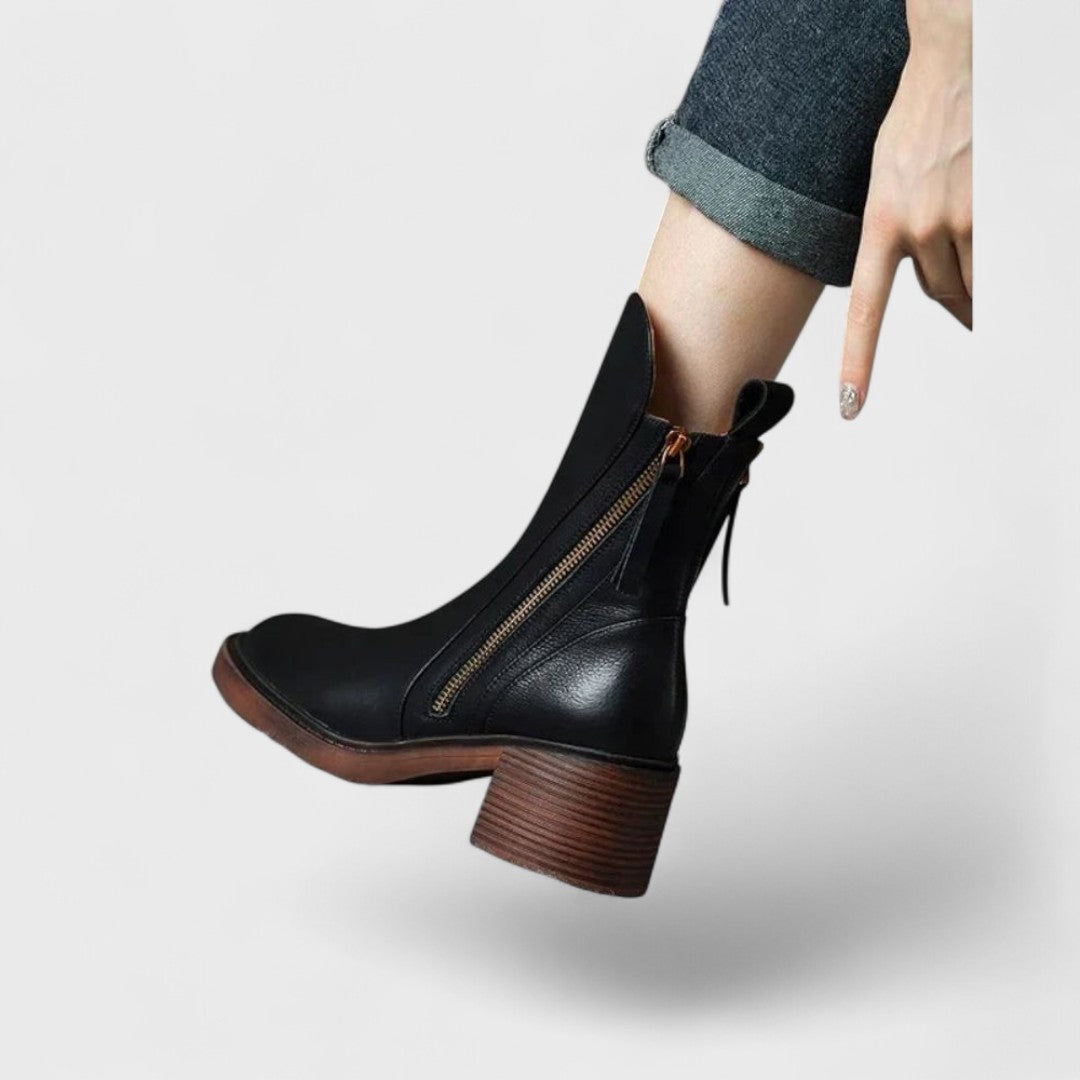 Botines De Piel Con Pelo Interior – Elegantes Y Cómodos