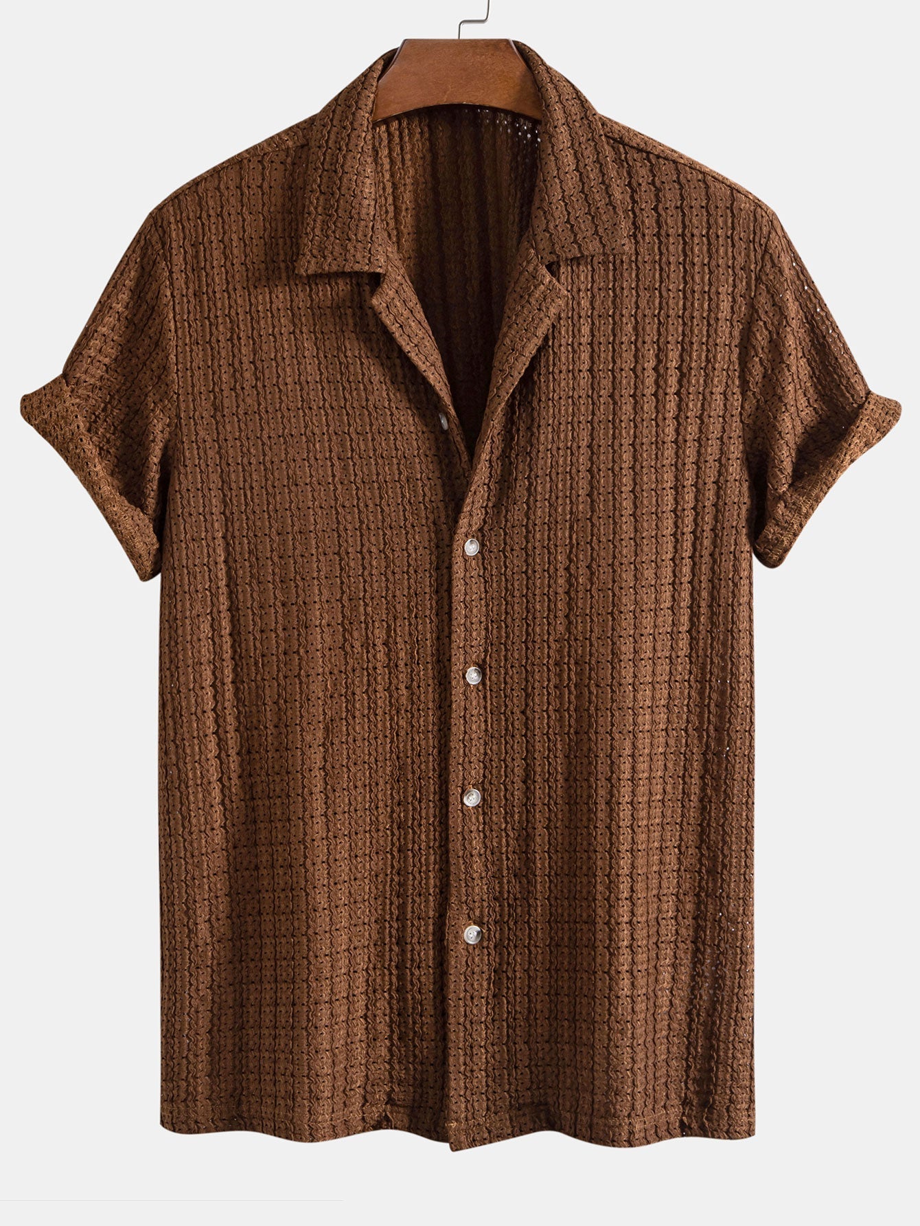 Conjunto Camisa Cubana Jacquard y Pantalón Recto de Lino