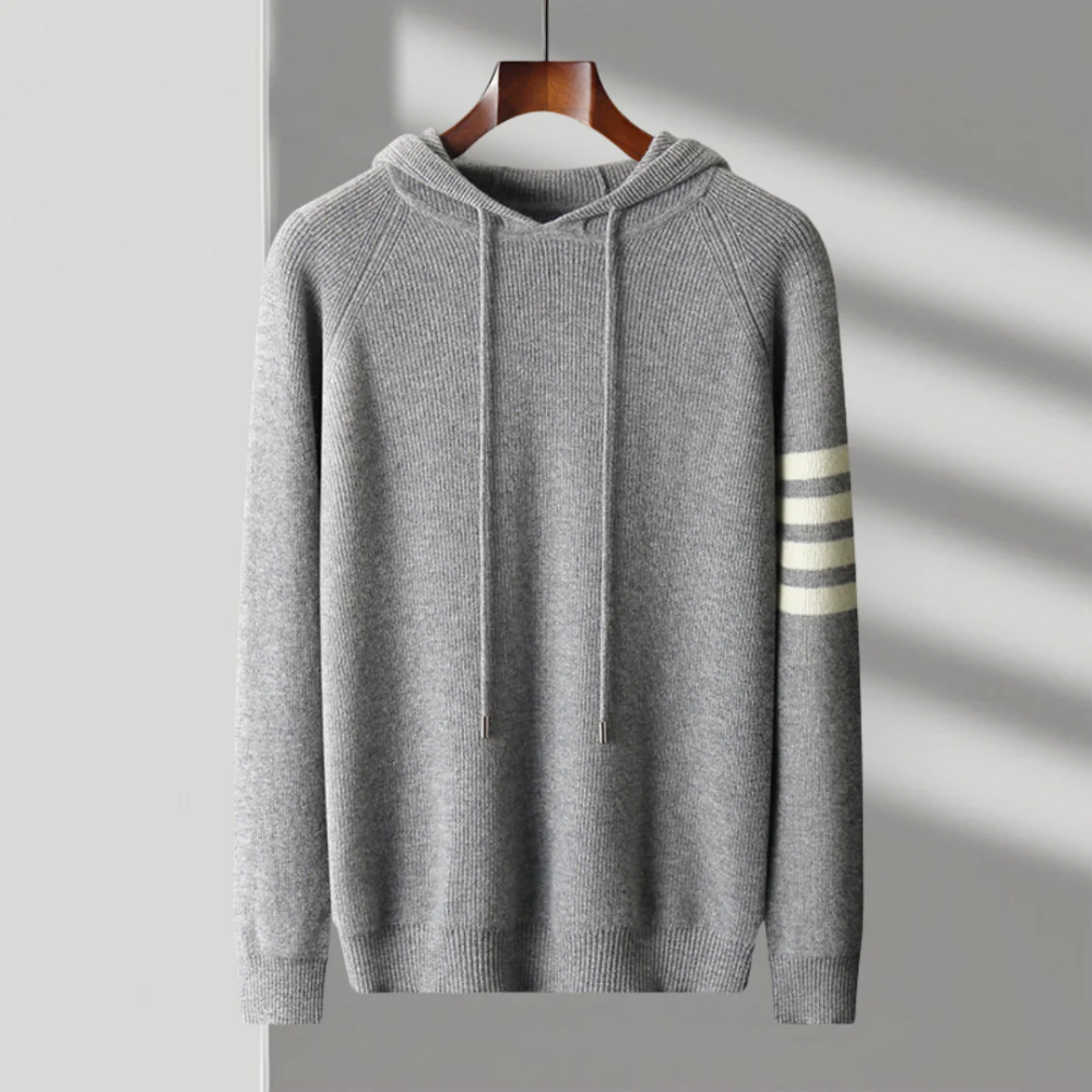 Sudadera De Lana Merino Con Capucha Para Hombre