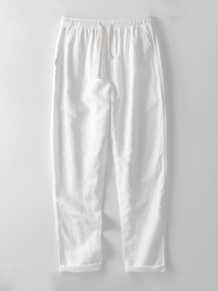 Conjunto Camisa Jacquard Geométrica y Pantalón de Lino