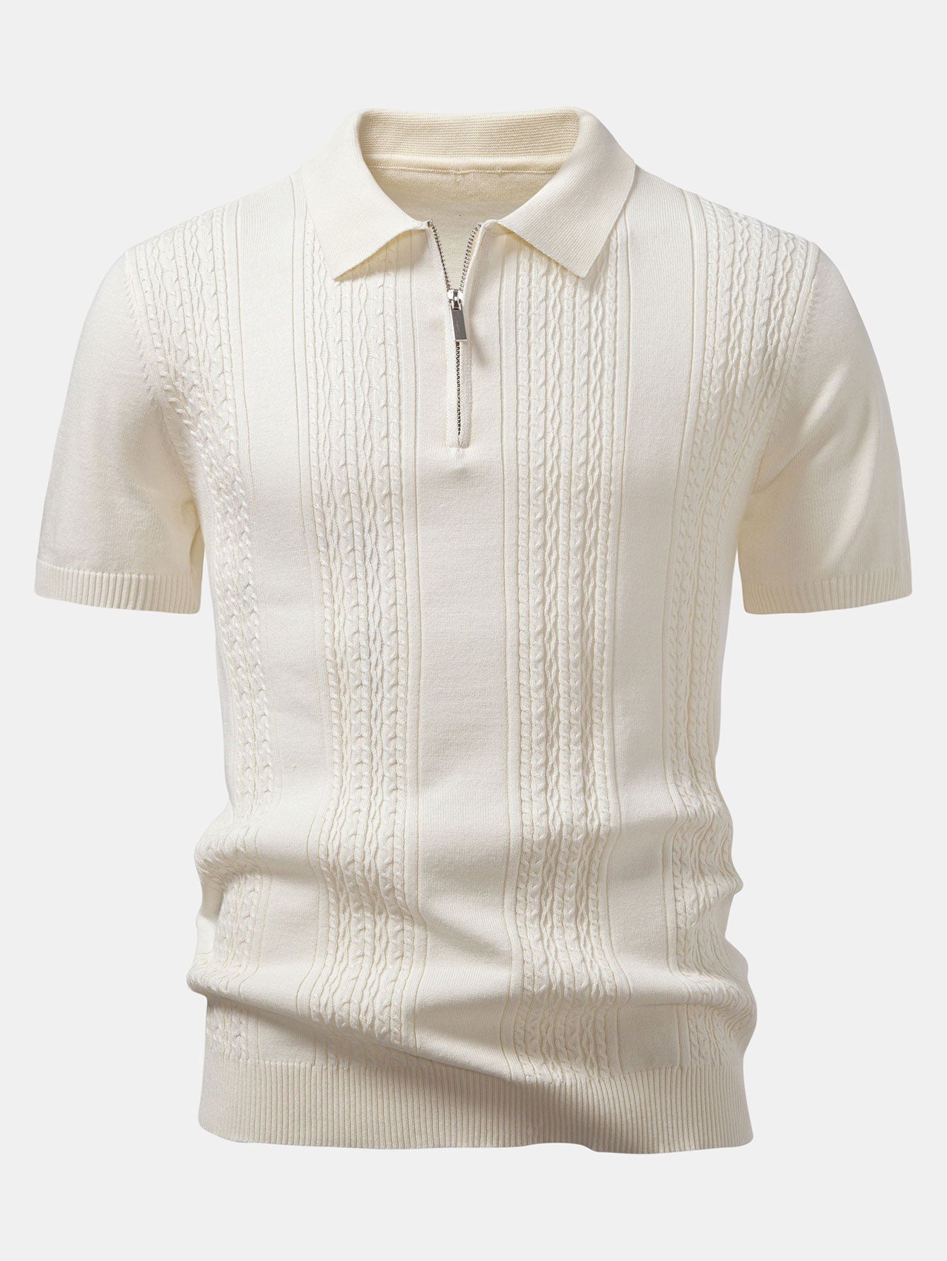 Conjunto Polo Jacquard con Cremallera y Pantalón Slim