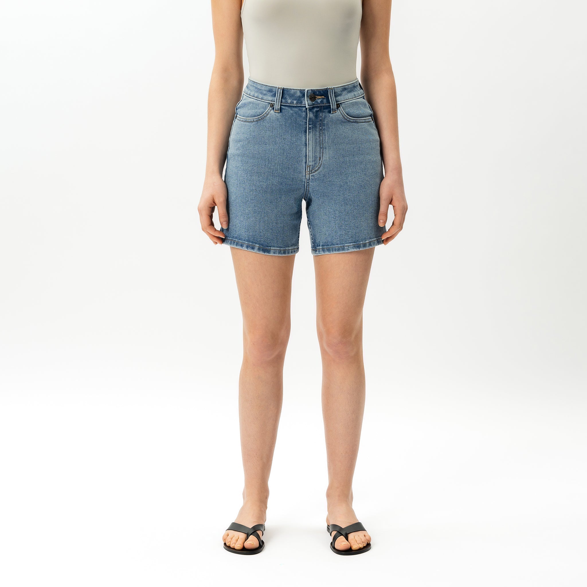 Short Vaquero Mujer Elástico Talle Alto