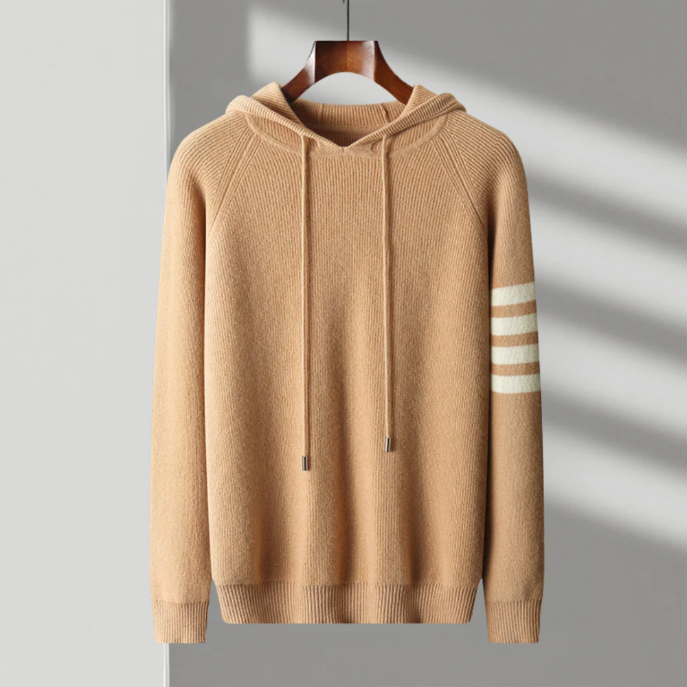 Sudadera De Lana Merino Con Capucha Para Hombre