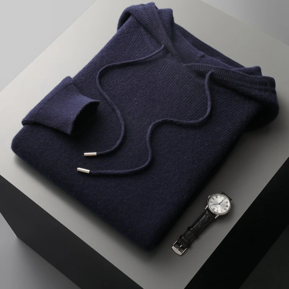 Sudadera De Lana Merino Con Capucha Para Hombre