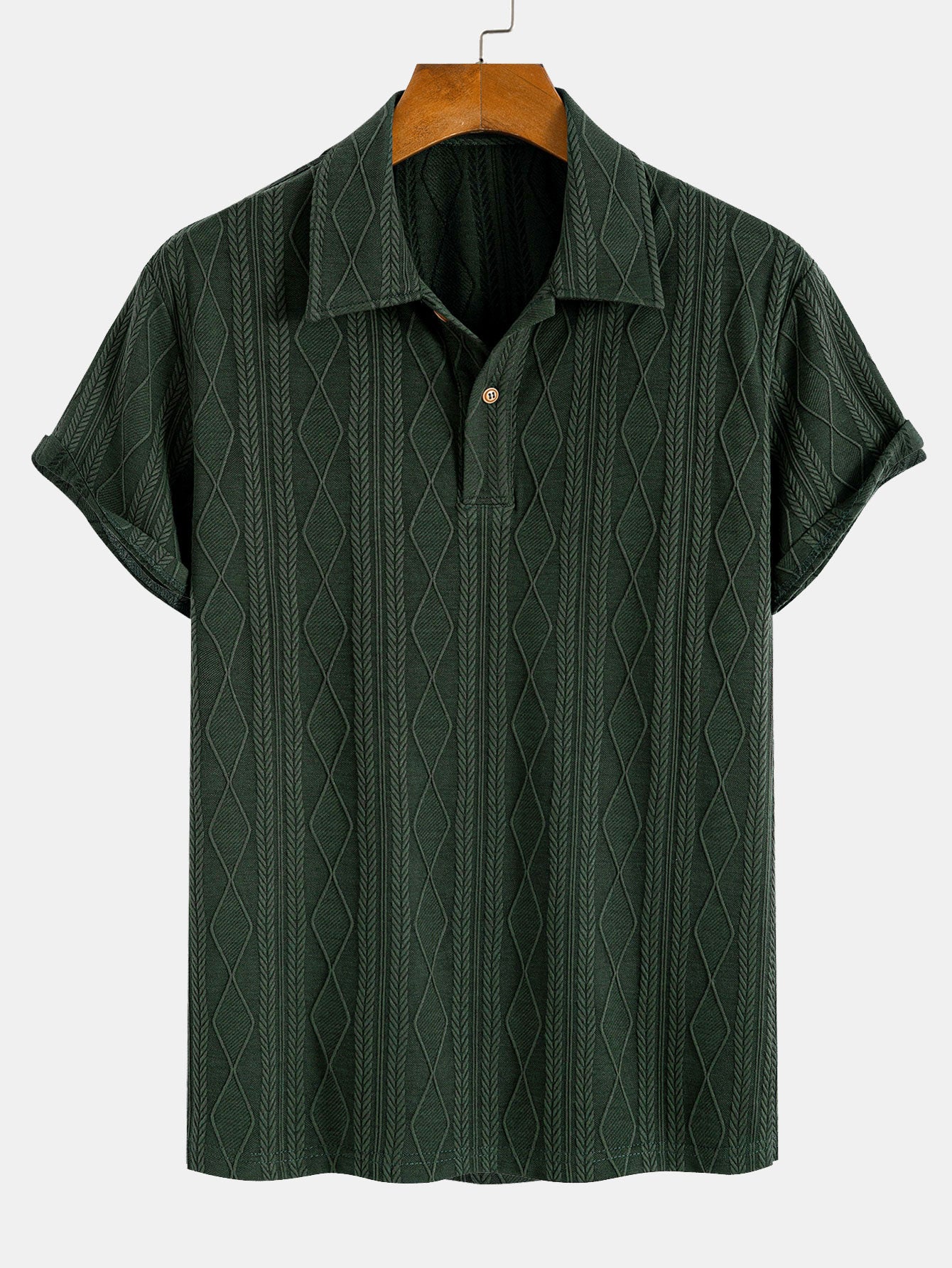 Conjunto Polo Jacquard Geométrico y Pantalón Recto