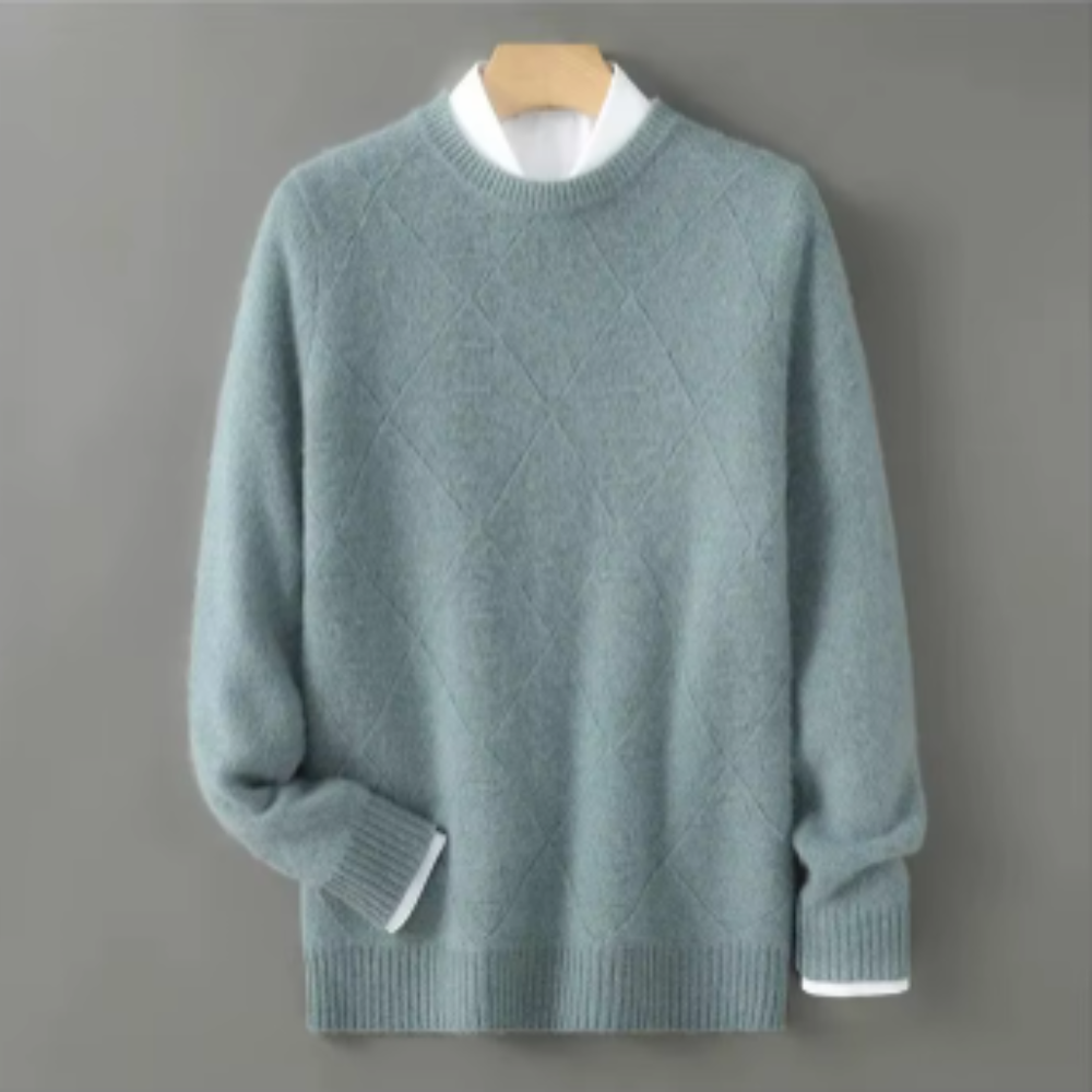 Jersey De Hombre De Cachemira Pura Corte Elegante