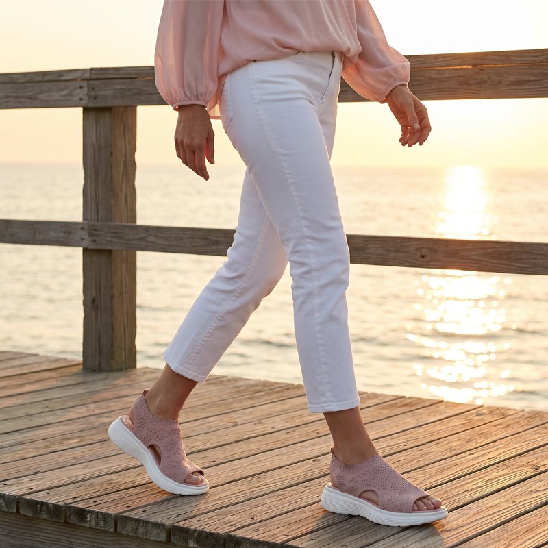 Sandalias de plataforma de punto transpirables para mujer: ligeras y cómodas