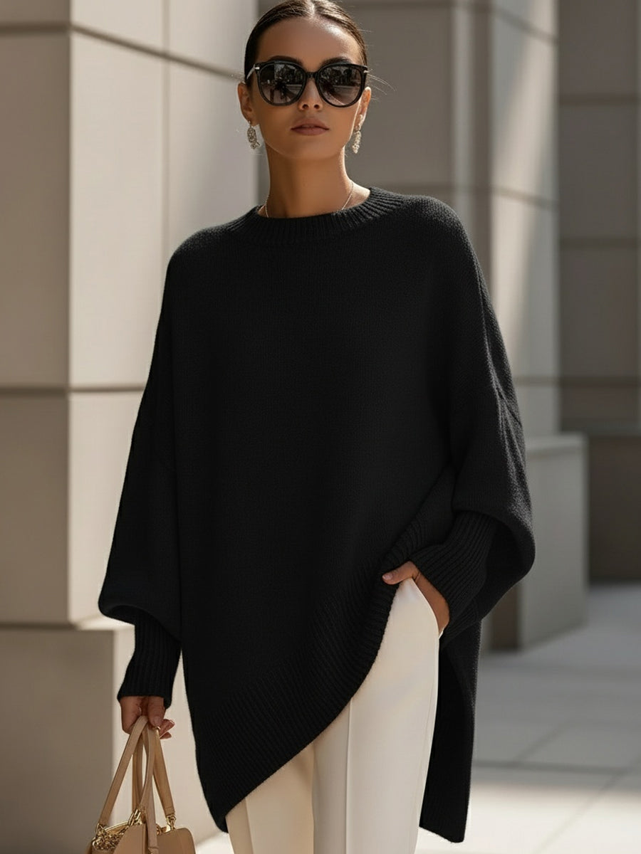 Jersey Oversize Largo de Punto Suave para Mujer