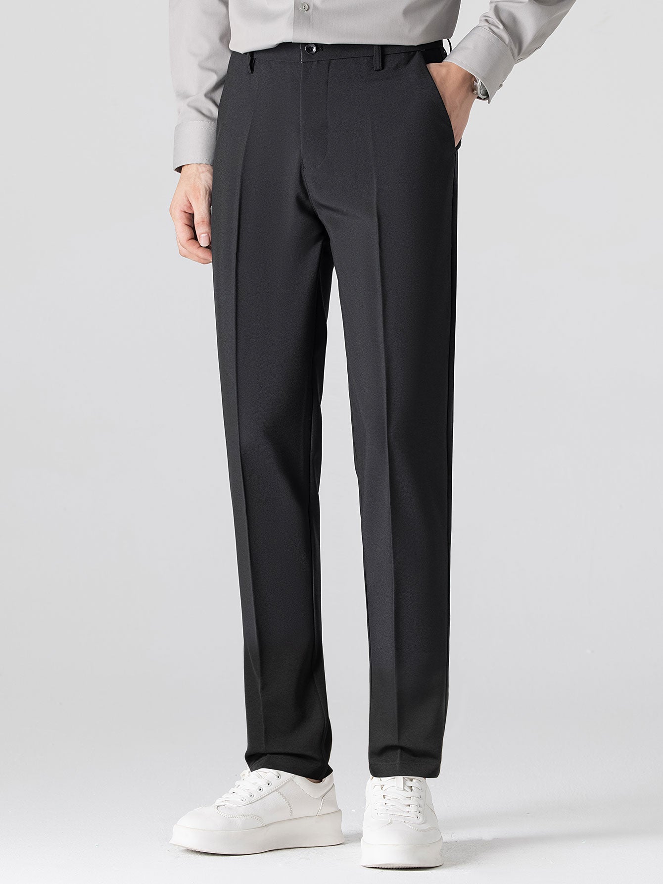 Conjunto Polo Jacquard Geométrico y Pantalón Slim Elegante