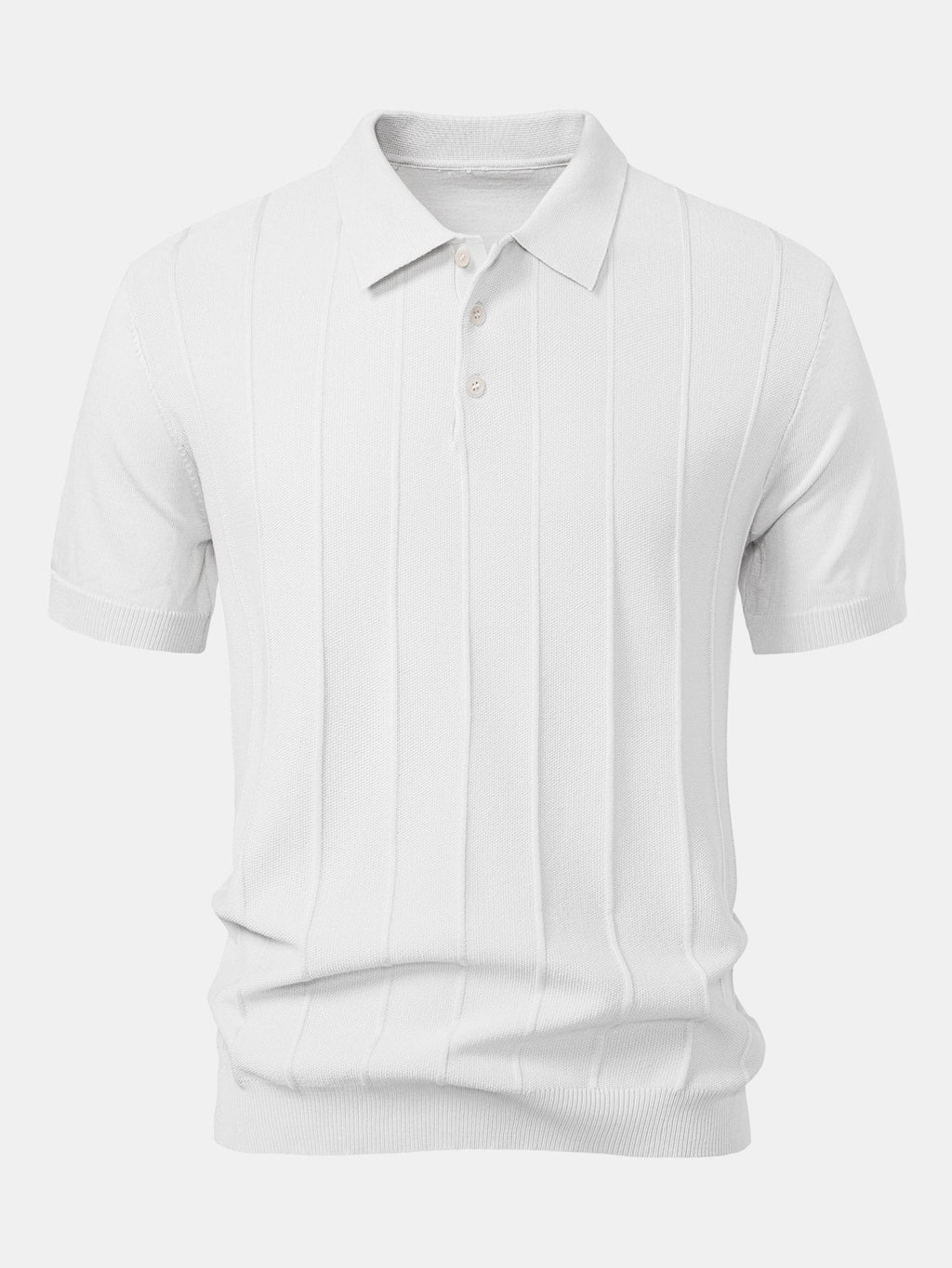 Conjunto Polo Punto Jacquard a Rayas y Pantalón Slim