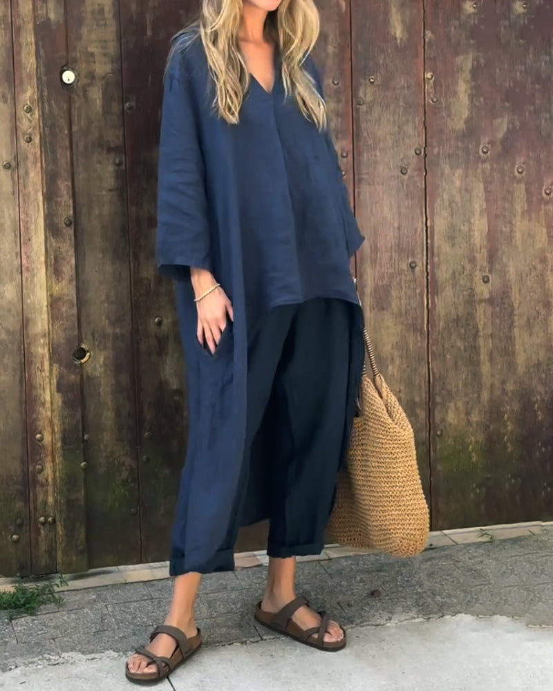 Conjunto Verano Mujer Dos Piezas Tejido Ligero