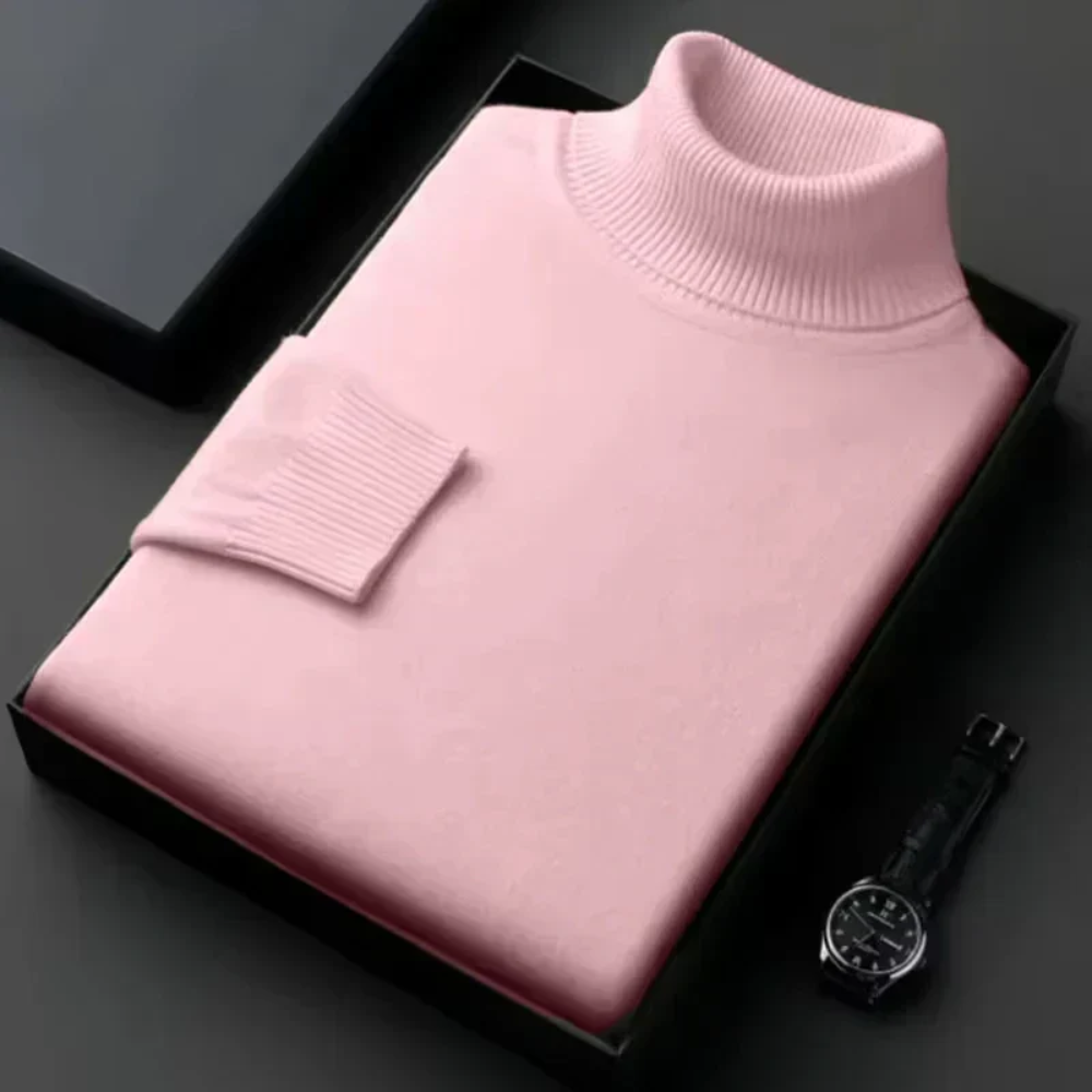 Jersey de Cuello Alto de Cachemira Pura para Hombre