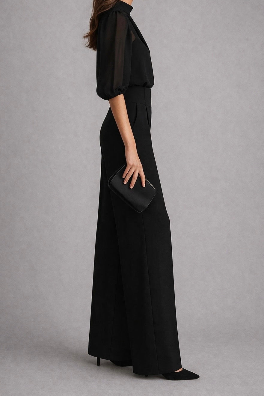 Conjunto de tres piezas elegante negro