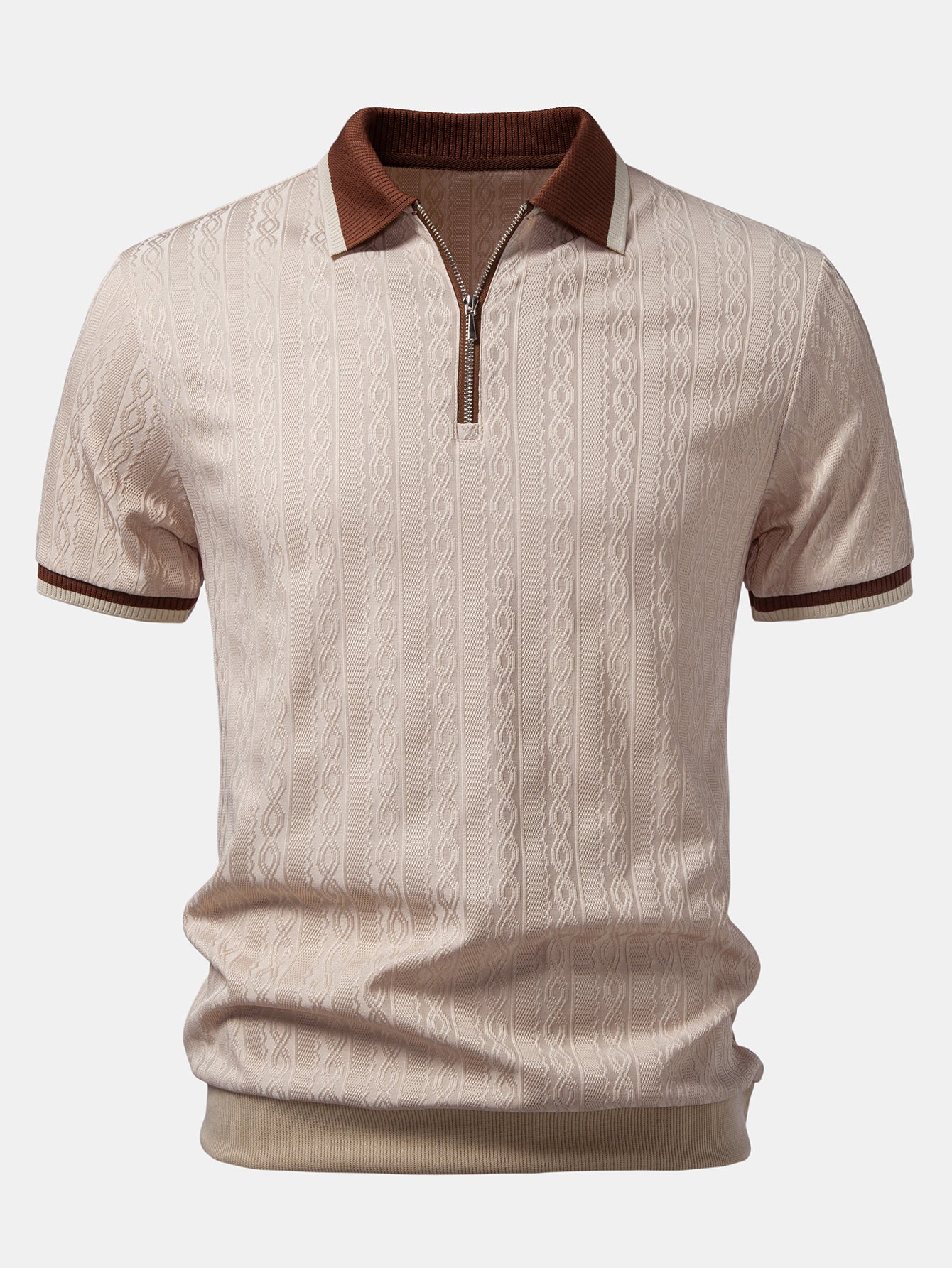 Conjunto Polo De Punto Con Cremallera Y Pantalón Slim