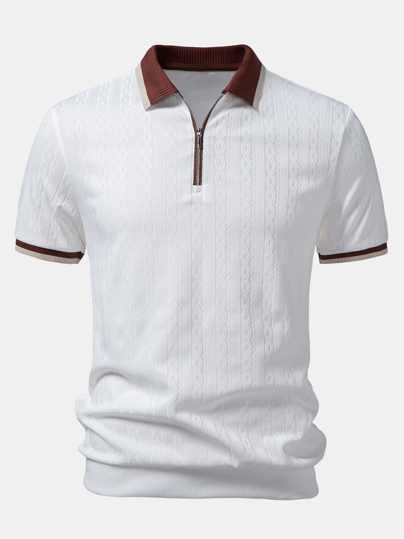 Conjunto Polo De Punto Con Cremallera Y Pantalón Slim
