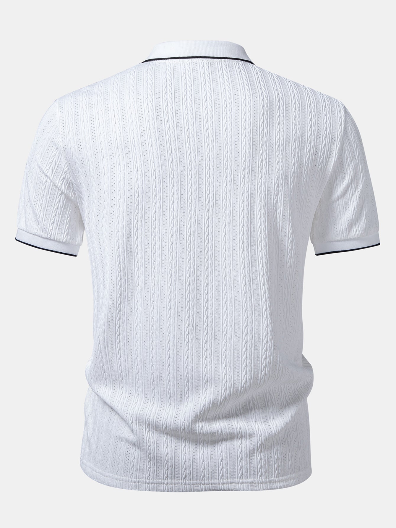 Conjunto Polo Jacquard Geométrico y Pantalón Slim Elegante