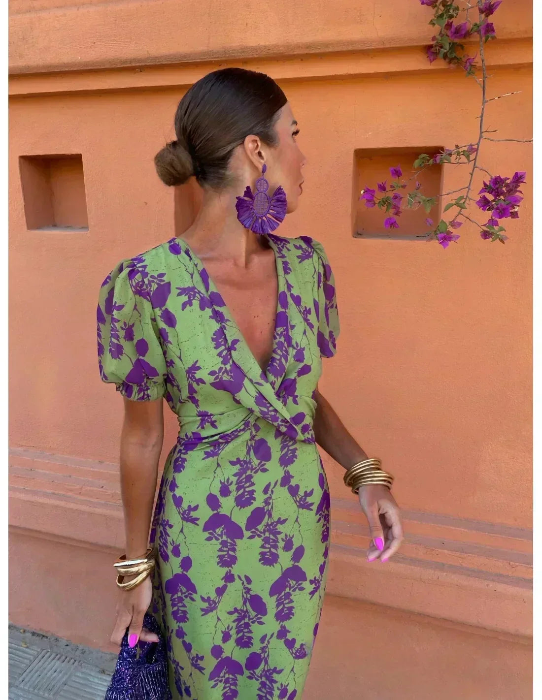 Vestido De Verano Elegante De Mujer Con Corte Fluido