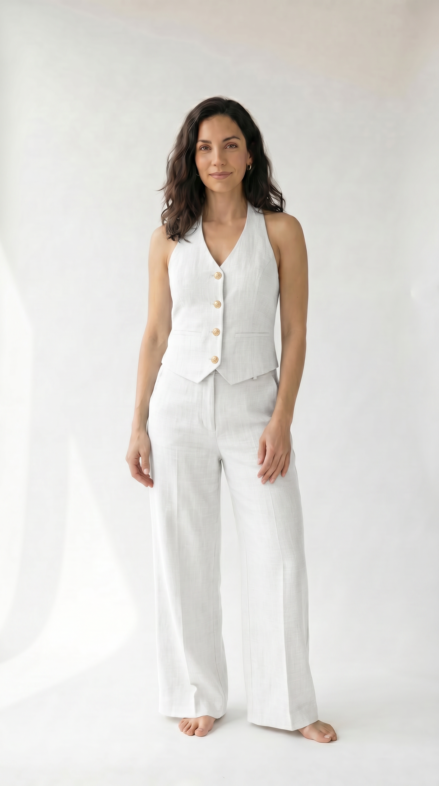 Conjunto Chaleco Halter y Pantalón Ancho.