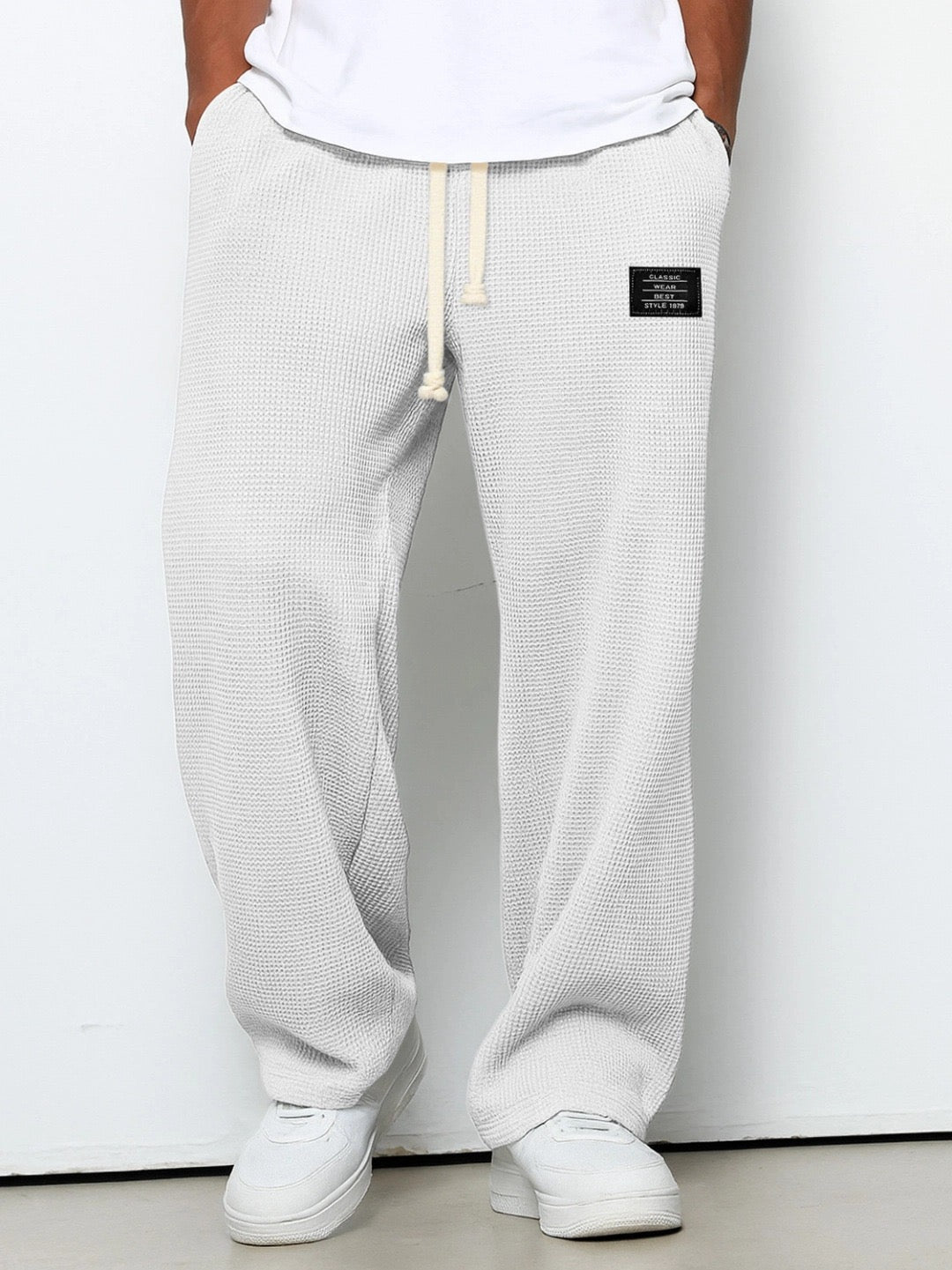 Pantalones Amplios Lorenzo Con Textura Panal Elegante