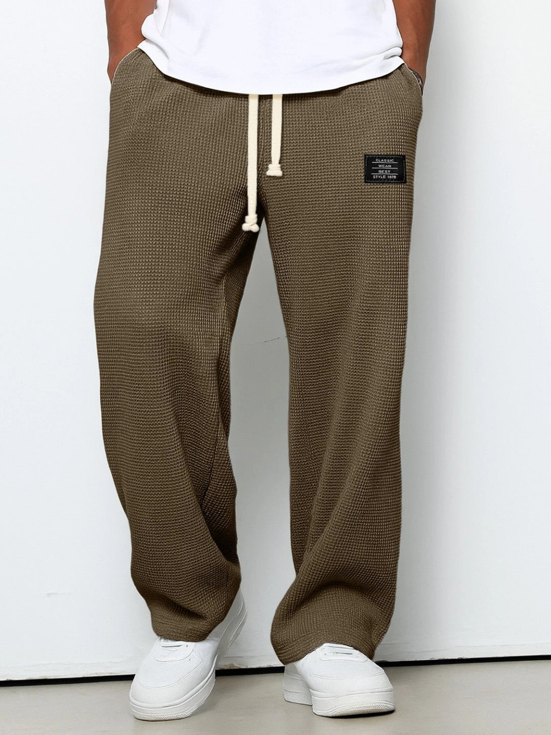 Pantalones Amplios Lorenzo Con Textura Panal Elegante