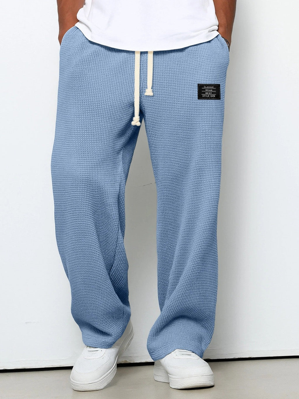 Pantalones Amplios Lorenzo Con Textura Panal Elegante