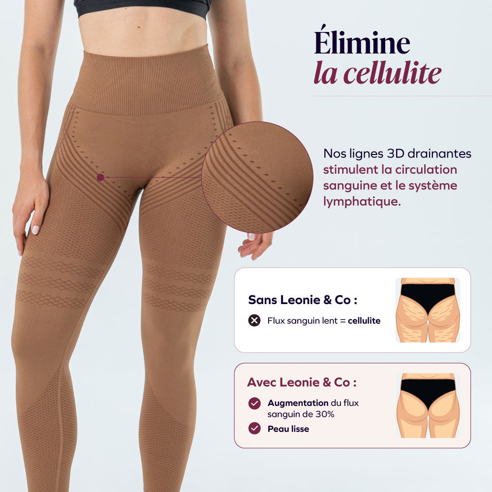 Legging 3D Drenante Anticelulitis Marrón