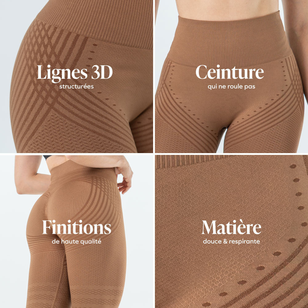 Legging 3D Drenante Anticelulitis Marrón