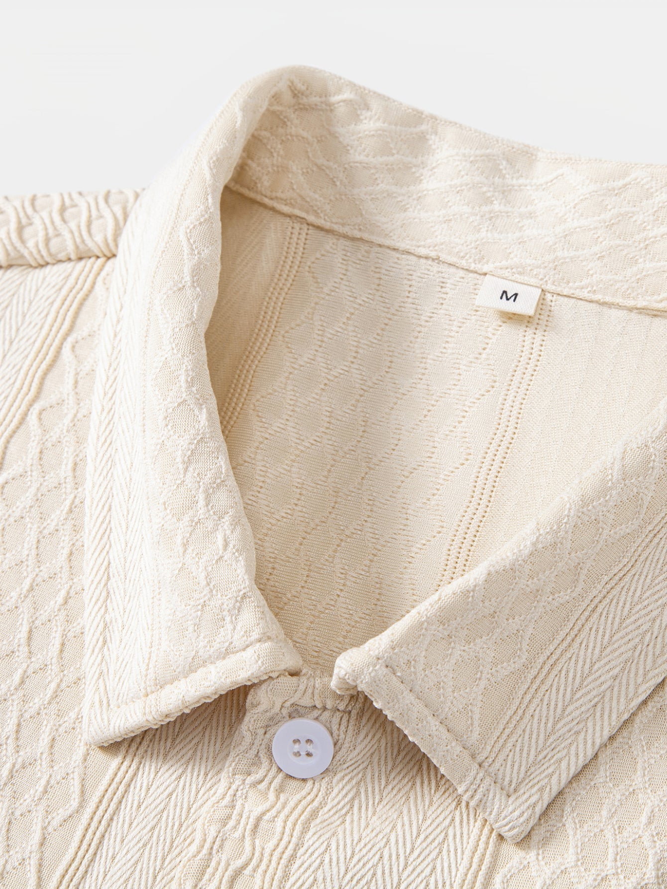 Conjunto Camisa Jacquard Geométrica y Pantalón Recto