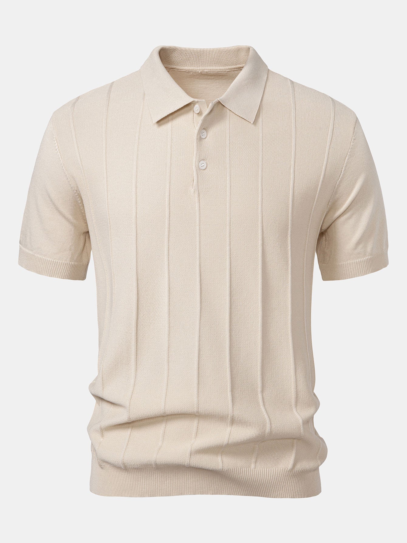 Conjunto Polo Punto Jacquard a Rayas y Pantalón Slim