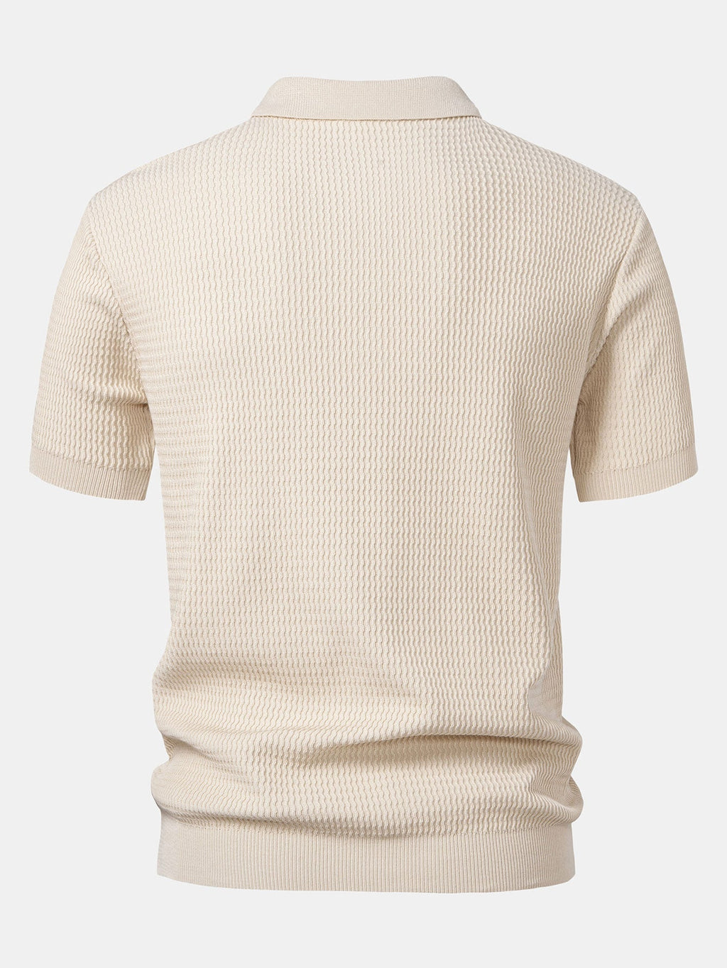 Conjunto Punto Jacquard Polo V y Pantalón Recto Acanalado