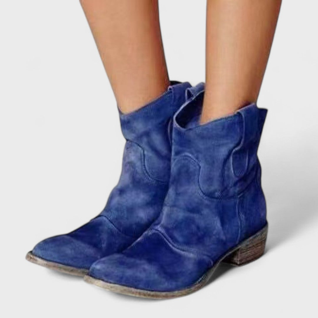 Botines Cowboy Mujer Con Tacón Ancho y Estilo Casual