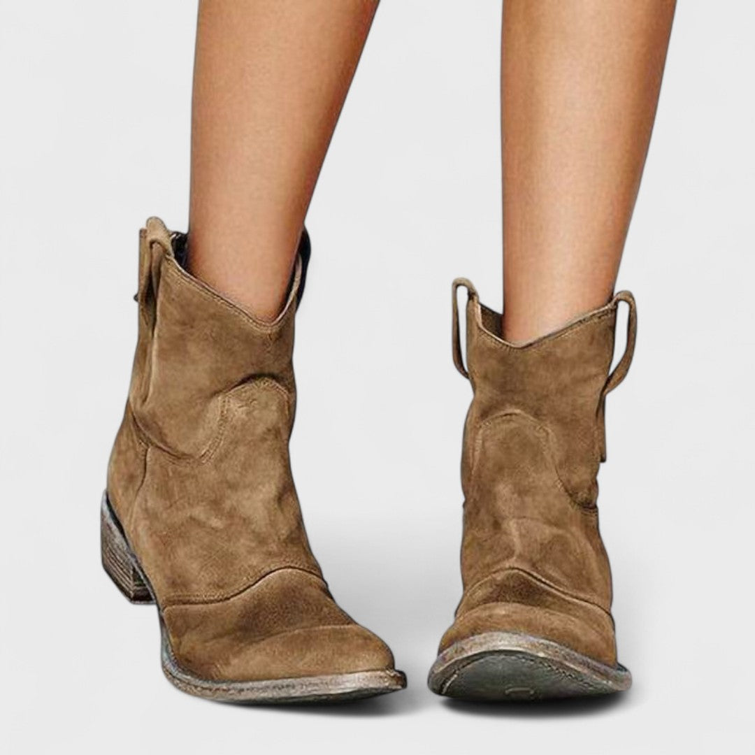 Botines Cowboy Mujer Con Tacón Ancho y Estilo Casual