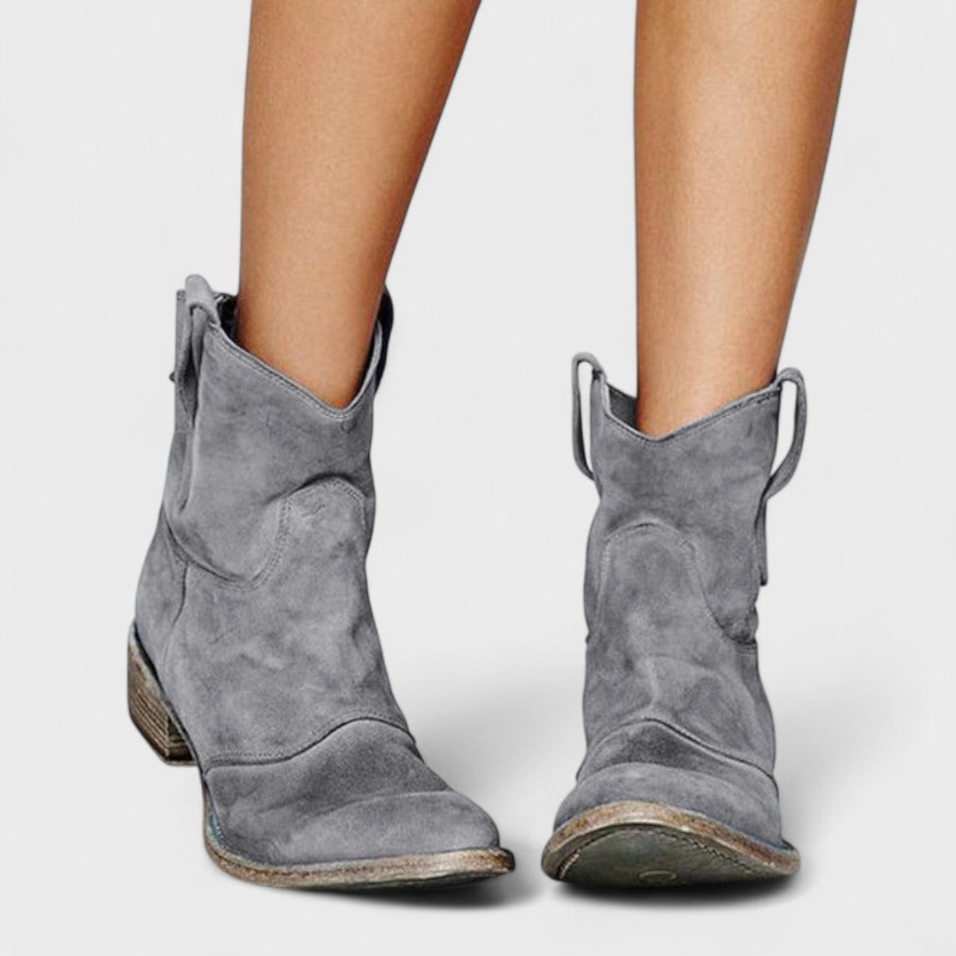 Botines Cowboy Mujer Con Tacón Ancho y Estilo Casual