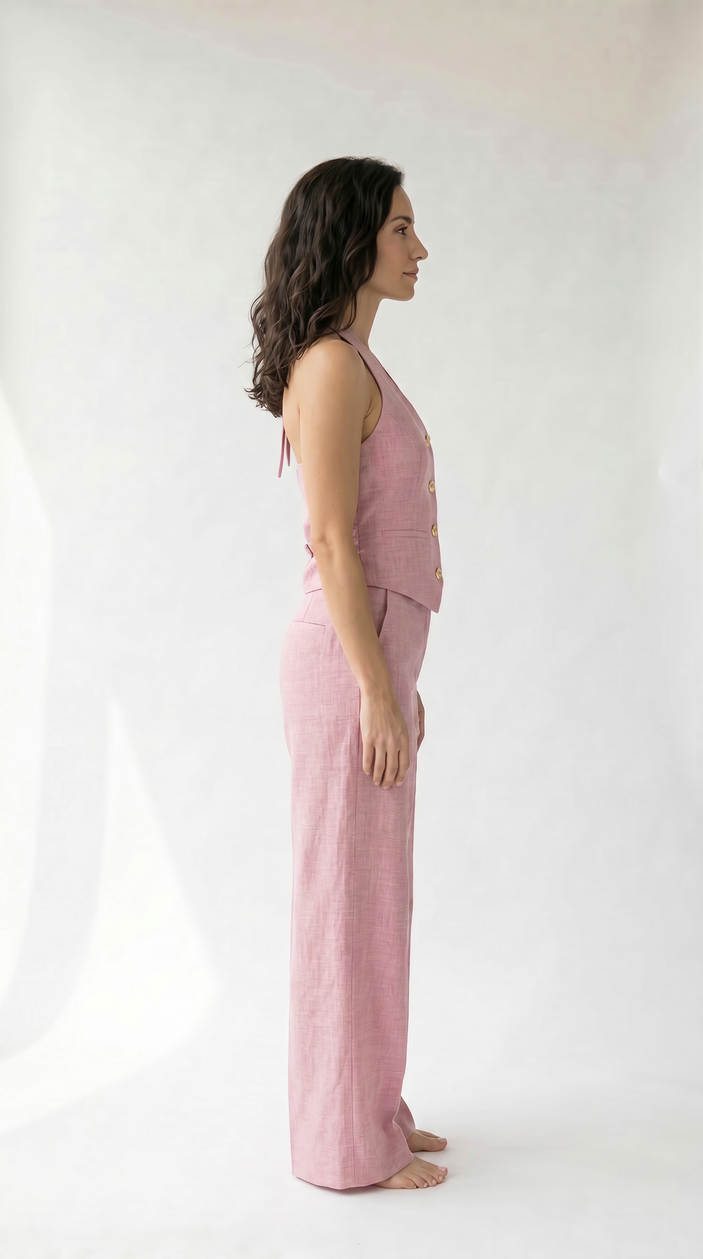 Conjunto Chaleco Halter y Pantalón Ancho.