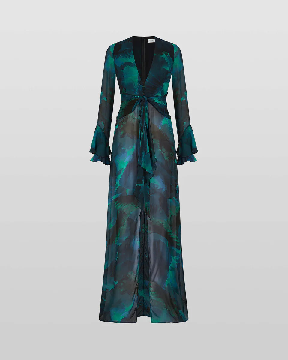 Vestido Maxi Floral Fiorella Escote en V