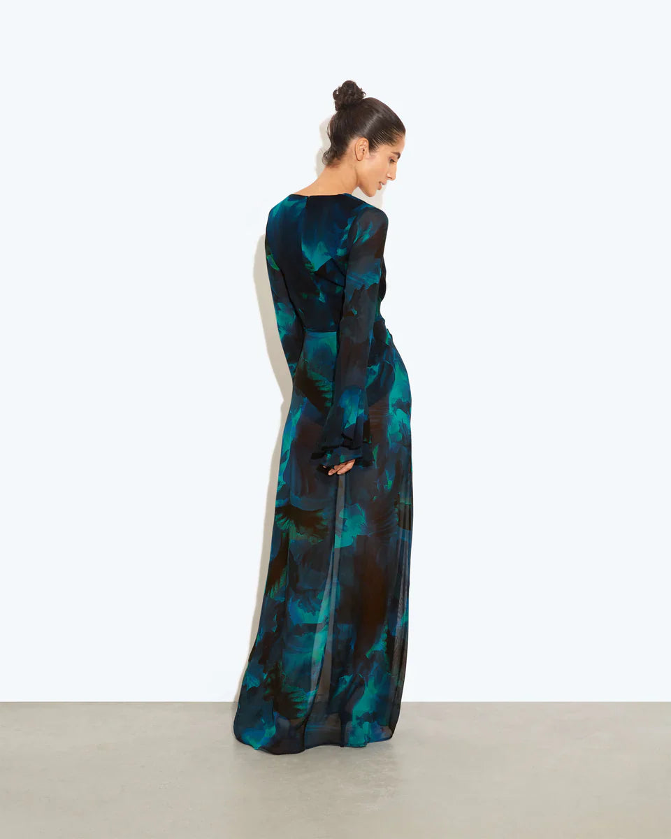 Vestido Maxi Floral Fiorella Escote en V