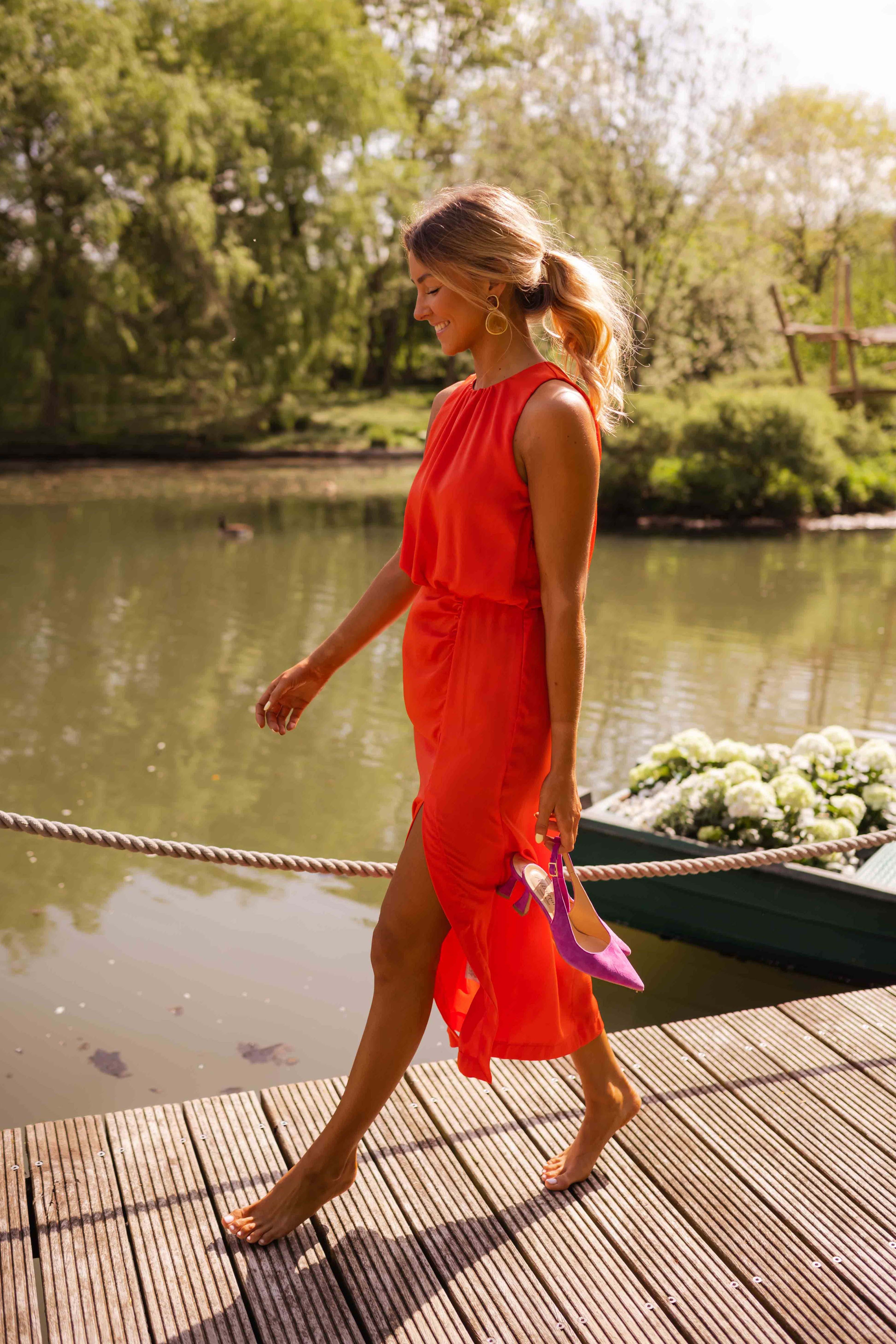 Vestido Largo De Verano Elegante Con Abertura