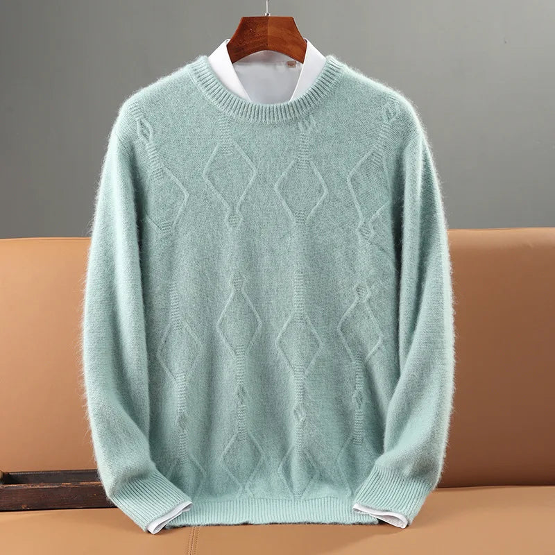Jersey De Cachemira Hombre Con Patrón De Rombo