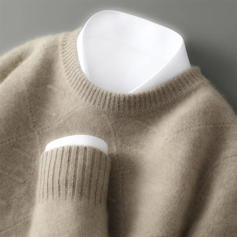 Jersey De Hombre De Cachemira Pura Corte Elegante