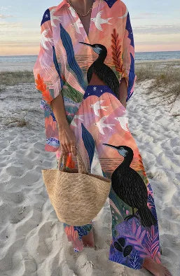 Conjunto Mujer Camisa y Pantalón Ancho Estampado Casual