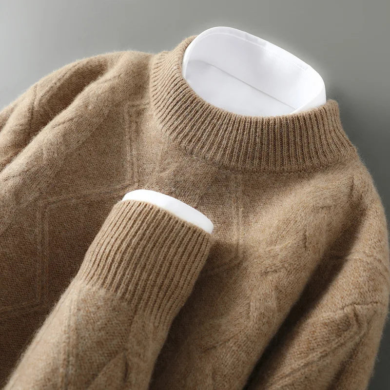 Jersey De Hombre 100% Cachemira Corte Clásico